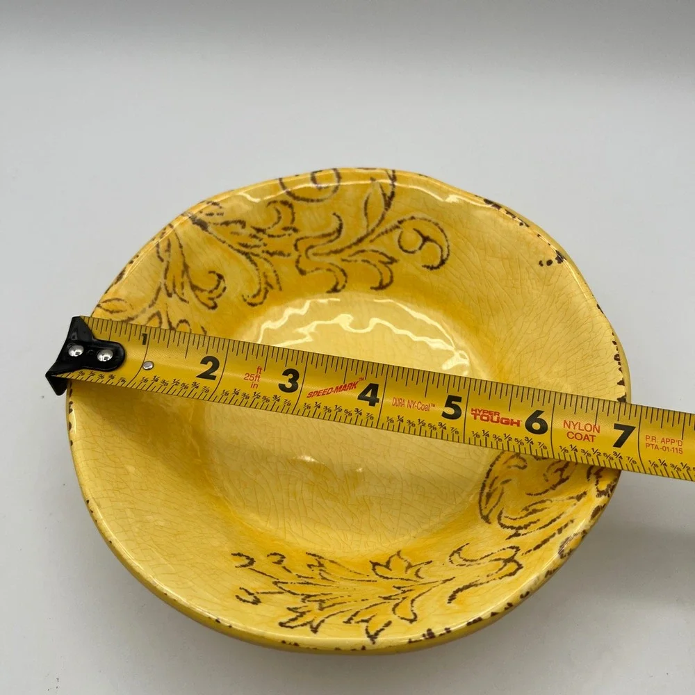 Cynthia Rowley Aphorism Melamine Yellow Bowls - Set of 2